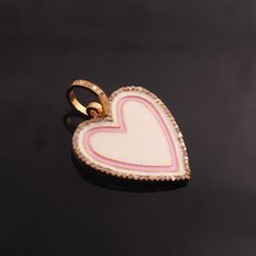 1 Pc Pave Diamond Pendant, Yellow Gold , Bakelite Heart Charm, Enamel Heart Pendant 27mmx25mm PD1951 Approx Measurement : Size: 27mmx25mm (including bail) Metal: 925 Sterling Silver Finish : Sterling Silver Sold As: 1 Pc We are continuously adding new products in our store. So keep coming back to see more great deals on gems in our mart. Amazing quality at the best price around!!! Makes a great focal piece, sure to get compliments!!!! Enamel Heart Charm Necklace For Valentine's Day, Handmade Heart-shaped Enamel Jewelry, Heart Cut Enamel Jewelry For Gifts, White Heart-shaped Charm Jewelry, White Heart-shaped Charms Jewelry, White Heart-shaped Jewelry With Charms, Heart-shaped White Jewelry With Charms, Personalized White Heart Charms, Personalized White Heart-shaped Charms