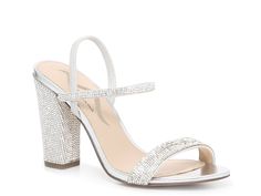 Nina Sanchia Slingback Sandal - Free Shipping | DSW Silver Sparkly Heels, Block Shoes, Sparkly Shoes, Sparkly Heels, Prom Heels, Nina Shoes, Rhinestone Heels, Trending Boots, Prom Shoes