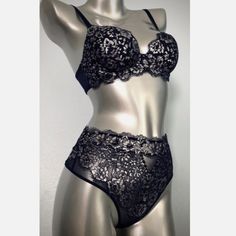 This Listing Is For A Victoria's Secret Bra/Panty Set. It Is Brand New, With The Tag And Authentic. See Details Below Bra & Panty Included Bra Size: 32c Panty Size: Xs Dream Angels Wicked Lace Lined Demi - Lightly Lined, Underwire, Number Of Hook Rows On Bra Dependent On Size (Different Size May Be Shown In Photos) High Waist Cheeky Panties Condition: New With Tag Blue Lace Bra, Bra Panties, Bra Panty, Victoria Secret Bras, Bra And Panty Sets, Lace Bra, Blue Lace, Bra Sizes, Blue And Silver