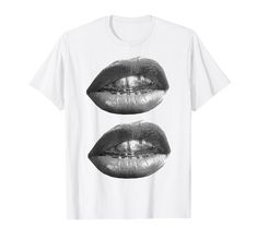 PRICES MAY VARY. Lightweight, Classic fit, Double-needle sleeve and bottom hem Lip Print, Lips Print, Branded T Shirts, Special Features, Print T Shirt, Top Styles, Fashion Branding, Graphic Tees, T Shirt