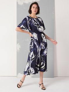 Watercolor Vines Brooke Dress Elegant Abstract Print Maxi Dress For Spring, Elegant Spring Maxi Dress With Abstract Print, Elegant Maxi Dress With Abstract Print For Spring, Elegant Printed Maxi Dress For Work, Elegant Abstract Print Midi Dress For Spring, Elegant Spring Midi Dress With Abstract Print, Floral Print Viscose Maxi Dress For Workwear, Elegant Midi Maxi Dress With Abstract Print, Summer Floral Maxi Dress For Work