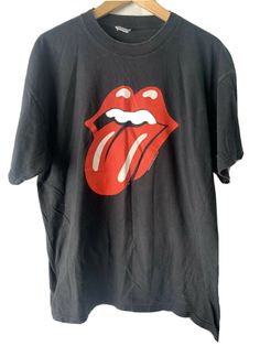 Vintage 1999 Rolling Stones Band Shirt Size Small Black Hot Lips Logo Rock Tours.