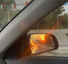 sunset view through the rear view mirror Sunset View, Sunset Views, Rearview Mirror, Car Mirror, Rear View Mirror, Rear View, Mirror