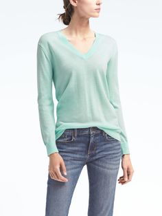 Machine Washable Merino Boyfriend Vee | Banana Republic - in Robins Egg, $68 Merino Wool V-neck Sweater For Layering, Workwear Merino Wool V-neck Sweater, V-neck Merino Wool Sweater For Work, Spring Wool V-neck Sweater With Long Sleeves, Casual Merino Wool V-neck Top, Casual V-neck Merino Wool Top, Spring V-neck Wool Sweater, Casual Merino Wool V-neck Sweater, Spring Wool V-neck Sweater