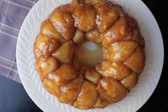 a bundt cake sitting on top of a white plate