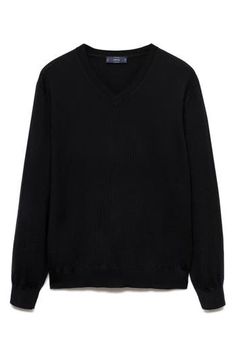 A classic for cool weather, this finely knit merino-wool sweater features a V-neck and a regular fit for easy layering. V-neck Long sleeves 100% wool Machine wash, dry flat Imported Cool Weather, Merino Wool Sweater, Nordstrom Store, Black Fits, Wool Sweater, Wool Sweaters, Sweater Top, Merino Wool, Layering