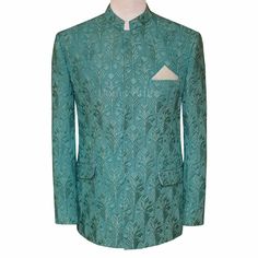 Mint green fully embroidered fabric prince coat  | Prince Coat for Wedding Green Embroidered Winter Sets, Fall Bandhgala With Intricate Embroidery, Spring Bandhgala With Intricate Embroidery And Long Sleeves, Formal Embroidered Sherwani For Fall, Elegant Embroidered Bandhgala For Fall, Traditional Spring Outerwear For Formal Occasions, Elegant Nehru Jacket With Intricate Embroidery For Fall, Elegant Nehru Jacket With Resham Embroidery For Fall, Traditional Spring Formal Outerwear