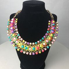 New With Tags Length: 22” Trendy Multicolor Jewelry For Vacation, Colorful Beaded Jewelry For Spring, Colorful Bohemian Necklaces For Vacation, Trendy Multicolor Vacation Jewelry, Yellow Bohemian Jewelry For Vacation, Colorful Bohemian Necklace For Vacation, Spring Colorful Beaded Jewelry, Multicolor Beaded Chain Jewelry For Summer, Gold Necklaces With Colorful Beads For Spring