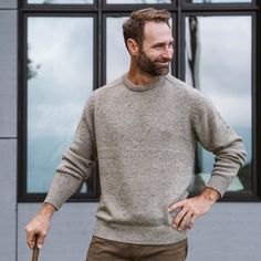 Elevate your wilderness style with our wool crewneck sweater. Channeling a cozy cabin vibe and rugged persona, it's more than an outfit – it's an escape. The wool fleck pattern, mirroring untamed landscapes, and mid-weight wool offer comfort and durability in one. Embrace adventure with every wear – your journey, your sweater. Wrap yourself in comfort, and let your attire tell your story – one of adventure, resilience, and the uncharted paths you tread. Buffalo Jackson, Gentleman's Wardrobe, Sweater Wrap, Tell Your Story, Cozy Cabin, Uncharted, Brown Sweater, Crewneck Sweater, Wool Sweater