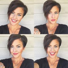 Short Asymmetrical Haircut Thick Hair, Nicole Huntsman, Concave Bob, Funky Hair, Stacked Bob, Baby Bangs, Edgy Haircuts, Pixie Hair