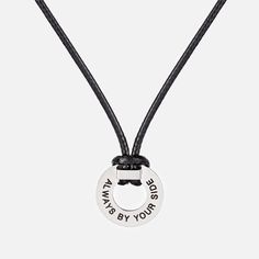 "Personalized Coin Necklace - Men's Custom Necklace - Men's Personalized Necklace - Men's Engraved Necklace - Husband Gift - Anniversary Gift The simple and beautiful black cotton necklace features a stainless steel circle pendant you can engrave on it coordinates, message, names, roman numerals, initials, symbols ... Length: 23.6\" (60 cm ). Pendant size: 2cm Need a different length just write it to me in the \"message to the seller\" box of the order form. These make the perfect gift. Every pu Everyday Black Jewelry With Engraving Option, Adjustable Stainless Steel Necklaces For Father's Day, Inspirational Black Jewelry For Everyday Wear, Everyday Black Engraved Necklaces, Everyday Black Engraved Necklace, Father's Day Engraved Adjustable Necklace, Adjustable Engraved Necklace For Everyday, Inspirational Engraved Adjustable Necklace, Adjustable Engraved Dog Tag Necklace