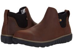 Bogs Classic Casual Chelsea - Men's Boots : Brown : The Bogs Classic Casual Chelsea boots are 100% waterproof and have a rugged construction that will keep you steady on your feet all day long. Boots are comfort rated to 5°F/-15°C. Slip-on rain boots made of recycled materials and gold certified leather. Neo-Tech waterproof insulation with a four-way stretch boot construction provides a comfortable foot environment while still keeping out the wet elements and spilled liquids. Dual-side stretchy Rugged Slip-resistant Boots For Fall, Brown Slip-on Waterproof Boots For Outdoor Activities, Brown Waterproof Slip-on Work Boots, Brown Slip-on Waterproof Work Boots, Durable Leather Ankle Work Boots, Slip-on Slip-resistant Brown Boots, Brown Slip-resistant Slip-on Boots, Brown Leather Slip-resistant Waterproof Boots, Brown Slip-on Slip-resistant Boots