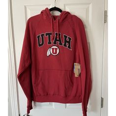 Nwt Ncaa Blue ‘84 Utah Utes Hooded Sweatshirt - Medium. Hoodie Is Brand New With Tags Attached And Comes From A Smoke Free And A Pet Free Home. Chest (Ua To Ua) 21 Inches Length 28.5 Inches Casual Team Logo Hoodie, Collegiate Red Hoodie For Fan Gear, Red Collegiate Hoodie For Fan Gear, Collegiate Hoodie Tops For College, Collegiate Style Hoodie For College, University Red Collegiate Cotton Hoodie, University Red Collegiate Hoodie, University Red Cotton Collegiate Hoodie, Collegiate Hooded Tops For College