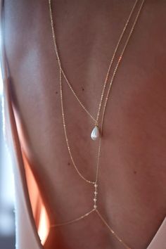 Gold filled brass dainty back chain and body jewelry with drop size pearl 

Necklace Length : 60 cm 

Upper Chain Length : 96 cm 

Lower Chain Length : 82 cm +8 cm Chain Body Jewelry, Back Chain, Back Necklace, Body Chain Jewelry, Accessories Rings, Pearl Drop, Necklace Length, Chain Lengths, Chain Length