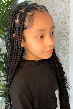 Box Braids for Kids Braided Hairstyles For Adults, Braids For Traveling, Preteen Braided Hairstyles Kids, Kid Boho Braids, Braids For 9 Yrs Old, Braids For 6th Graders, Little Black Girls Box Braids Hairstyle, Goddess Braids On Kids