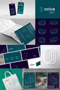 an assortment of logos, business cards and stationery designed to look like abstract shapes