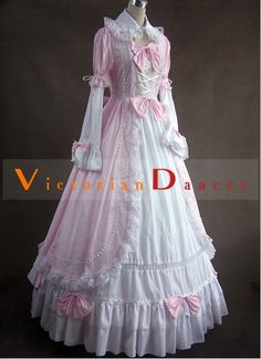 Historical Dresses Victorian, Pink Victorian Dress, Gothic Victorian Dresses, Victorian Fashion Dresses, Victorian Dresses, Red Gothic, Pink Victorian, The Gothic, Historical Dresses