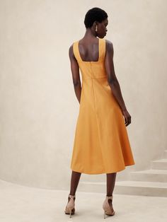 Linen-Cotton Cross-Front Midi Dress | Banana Republic Factory Banana Republic Women Dress, Banana Republic Factory, Banana Republic Women, Linen Blend, Breathable Fabric, Banana Republic, Midi Dress, Womens Dresses, Zipper