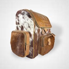 BOOT STITCH COWHIDE Backpack Western Diaper Bag Distressed Leather Bag Cowboy Real Hair-on Hide Fur Western Shoulder Bag Rustic Rucksack - Etsy