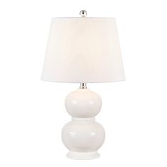 a white table lamp on a white background