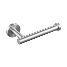 a stainless steel towel bar on a white background