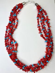 This is a genuine Sleeping Beauty Turquoise and Red Coral necklace. The necklace is 24" long, finished with a sterling silver hook. You will receive the item in a gift box. Thanks for looking and check out more items in my Etsy shop for more great items and deals! https://www.etsy.com/shop/925usa Payment: We accept all major credit cards through direct check out and Paypal. New Mexico residents have to pay sales tax. Payments must be made within 3 days of purchase or the purchase will be cancele Red Southwestern Style Jewelry Gift, Southwestern Style Red Jewelry For Gifts, Southwestern Style Red Jewelry For Gift, Southwestern Red Gemstone Jewelry, Southwestern Style Red Gemstone Jewelry, Handmade Southwestern Red Jewelry, Southwestern Red Jewelry With Natural Stones, Red Southwestern Sterling Silver Necklace, Red Southwestern Turquoise Necklace For Gift