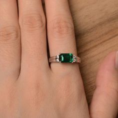 Lab emerald ring emerald cut green gemstone ring May | Etsy Colombian Emerald Ring, Emerald Ring Vintage, Birthday Gift Ring, Ruby Ring Gold, Green Gemstone Ring, Green Emerald Ring, Green Stone Rings, Emerald Cut Rings, Ceramic Rings