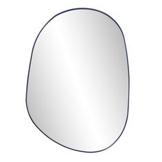 an oval shaped mirror on a white background