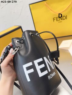 Black leather with white FD ROMA lettering print.  Lined interior and with palladium-finish metalware.  Featuring two detachable shoulder straps Leather Mini, Mini Bag, Black Leather, Fendi, Leather, Black