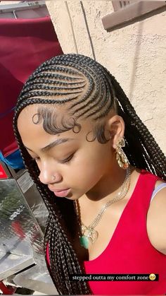 Alicia Keys Lemonade Braids, Lemonade Braids With Box Braids In Back, Lemonade With Knotless, Side Part Stitch Braids, Side Part Braids Hairstyles, Lemonade Braids With Knotless, Alicia Keys Braids Hairstyles, Braids Baddie, Lemonade Braids Hairstyles