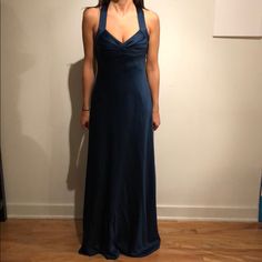 Beautiful And Sexy Evening Gown That Is Very Classy But Still Plenty Flirty For A Fun Evening. Dark Ocean Blue, Dark Ocean, Klein Blue, Calvin Klein Dress, Calvin Klein Dresses, Ocean Blue, Womens Calvin Klein, Ball Gown, Evening Gown