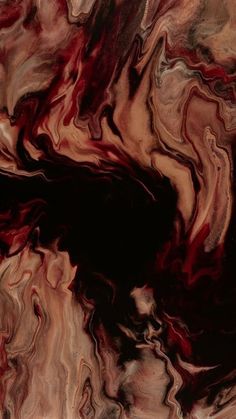 an abstract painting with red, brown and black colors