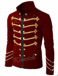 Will Scarlet, African Wear For Men, Embroidery Red, Embroidery Jacket, Golden Embroidery, Formal Shirt Dress, Cool Coats, Fashion Suits For Men