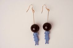 This creative Astronaut Lady earrings are made with zinc alloy and the ball is made with glass It's located in USA and ships within 2-5 days Artsy Earrings, Woman Earrings, Anime Earrings, Blue Girl, Quirky Earrings, 21st Birthday Gifts, Earrings Unique, Earrings Blue, Birthday Gift For Her