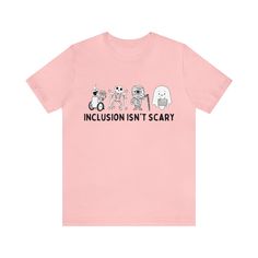 Inclusion Isn't Scary Short Sleeve | Slp Halloween Shirt | Halloween Sped Teacher Tee Fall Daycare Shirts, Slp Shirts, Sped Teacher, Teachers Halloween, Group Costumes, Teacher Tees, Holiday Shirt, Teacher Tshirts, Holiday Shirts