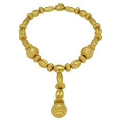 Ilias Lalaounis Gold Bead Necklace Rrom the 'Minoan and Mycenaean' Collection For Sale at 1stDibs | 22k gold beads necklace, ilias lalounis, minoan gold Vintage Yellow Gold Polished Bead Necklace, Vintage Yellow Gold Necklaces With Polished Beads, Vintage Yellow Gold Necklace With Polished Beads, Antique Gold Necklace With Large Beads, Vintage Ceremonial Necklace With Large Beads, Ceremonial Vintage Necklace With Large Beads, Gold Beads Necklace, Gold Sign, Gold Bead Necklace