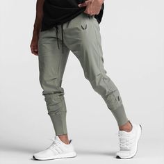 0826. Tetra-Lite™ High Rib Jogger - Sage – ASRV Men Sport Pants, Cargo Joggers, Marca Personal, Sports Pants, Men's Beauty, Sport Pants, Slim Legs, Army Green, Drawstring Waist