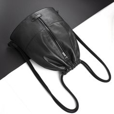 FREE SHIPPING Recycled repurposed genuine leather bag backpack gym bag with zipper patent leather Large Capacity Leather Bags For Streetwear, Black Leather Bag For Streetwear, Black Large Capacity Drawstring Backpack, Black Leather Shoulder Bag For Streetwear, Black Leather Streetwear Shoulder Bag, Black Bucket Bag With Zipper For School, Black Bucket Bag With Zipper Closure For School, Leather Shoulder Bag For Streetwear With Zipper, Black Leather Backpack With Zipper Pocket For Daily Use