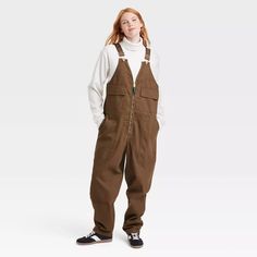 Houston White Adult Straight Utility Overalls - Brown S : Target Utility Overalls, Slim Fit Chino Pants, Vintage Overalls, Chunky Sweaters, Plaid Trousers, Girls Overalls, Slim Fit Chinos, Levis Women, Fleece Sweatpants