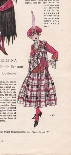 an old fashion pattern for a woman's dress and hat