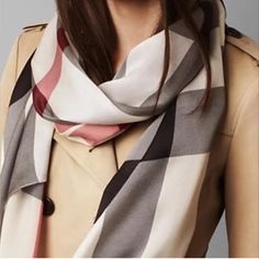 Quiet Luxury. Modern Take On Classic Burberry Plaid. Cream, Claret & Black. Silk So Soft Warms You In Winter And Cools You In Summer. Ensconce Yourself. Made In Italy. Water Damage Shown In Pix. Burberry Silk Scarf, Italy Water, Burberry Shawl, Luxury Elegant Square Silk Scarf, Luxury Designer Plaid Scarves, Burberry Plaid, Burberry Scarves & Shawls, Burberry Accessories, Quiet Luxury