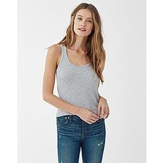 Casual Dressing, Second Skin, Scoop Neckline, Wardrobe Essentials, Basic Tank Top, Rib Knit, Style Me, Knitted Fabric, Scoop Neck