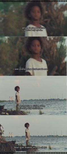 an image of two people standing on the beach with water in the background and words written below them