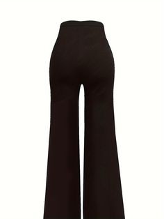 Romildi Solid Wide Leg Pants, Casual High Waist Buttons Long Length Pa – Moxge&Romildi Stretch Elastane Trousers, High Waist High Stretch Pants, Black Elastane Bottoms With Elastic Waistband, High-stretch Pants With Wide Waistband, Solid High-stretch Pants With Wide Waistband, Solid High Stretch Pants With Wide Waistband, Stretch Straight Leg Pants With Wide Waistband, Black Wide-leg Dress Pants With Loosely Fitted Hips, High Stretch Pants With Wide Waistband