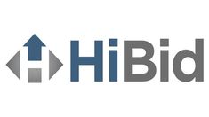 the hi bid logo is shown with an arrow pointing to it's left side