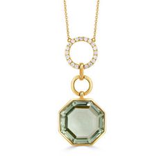 Product Details ~ Made using 18k Yellow Gold 0.23 Total diamond carat weight 10.82 Total carat weight Green Amethyst 40 x 16mm Product code: N10787GAM If not in stock please allow 2 weeks to be custom made! Contact us for any questions! sales@firstpeoplesjewelers.com Luxury Octagon Diamond Necklace, Luxury Octagon Brilliant Cut Necklace, Luxury Diamond Necklace With Octagon Diamond Accents, Luxury Diamond Cut Octagon Necklace, Luxury Octagon Diamond Necklace With Diamond Accents, Luxury Octagon Diamond Necklace With Accents, Luxury Octagon Diamond Cut Necklace, Luxury Amethyst Necklace With Diamond Accents, Luxury White Gold Amethyst Necklace