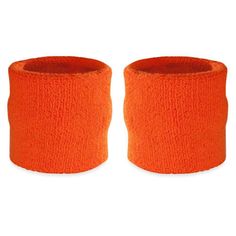 two orange wristbands on white background