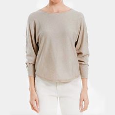 New By Max Studio. Beige Colored Top With Dolman Style Sleeves. Thanks For Looking! (Photo On The Model May Not Be Exact Sweater Design. I Tried To Find The Closest Photo I Could By Max Studio). Beige Batwing Sleeve Tops For Fall, Fall Cream Batwing Sleeve Top, Versatile Long Sleeve Neutral Top, Beige Relaxed Fit Blouse For Layering, Cream Crew Neck Blouse For Fall, Beige Batwing Sleeve Tops For Winter, Cream Relaxed Fit Tops For Fall, Fall Cream Relaxed Tops, Oversized Neutral Blouse For Fall