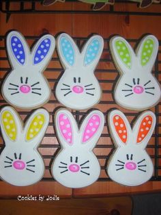 decorated cookies in the shape of easter bunnies