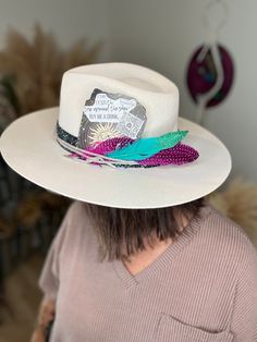 "Headed to Vegas, Nashville, or your local party hub to celebrate?! You def need a custom Venmo Cash App \"Buy Me A Drink\" party hat!  Let us customize your hat to your special occasion, we can do any color base, ribbon, cording, and card information  DM us your requests!" White Wide Brim Costume Hat For Festival, White Wide Brim Festival Hat, Custom White Felt Hat With Short Brim, Custom White Hat Band For Kentucky Derby, Custom White Festival Hat, Fitted Flat Crown Party Hat, Custom Festival Hat With Flat Crown, Custom Festival Costume Hats With Flat Brim, Kentucky Derby Top Hat With Flat Brim